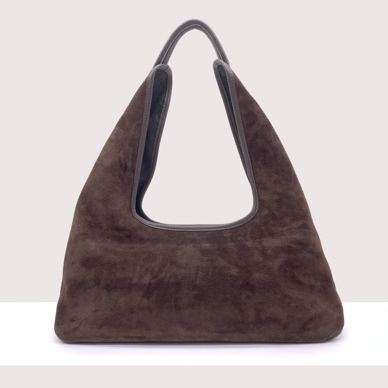 MANAMA - Shopping bag in vero camoscio e pelle