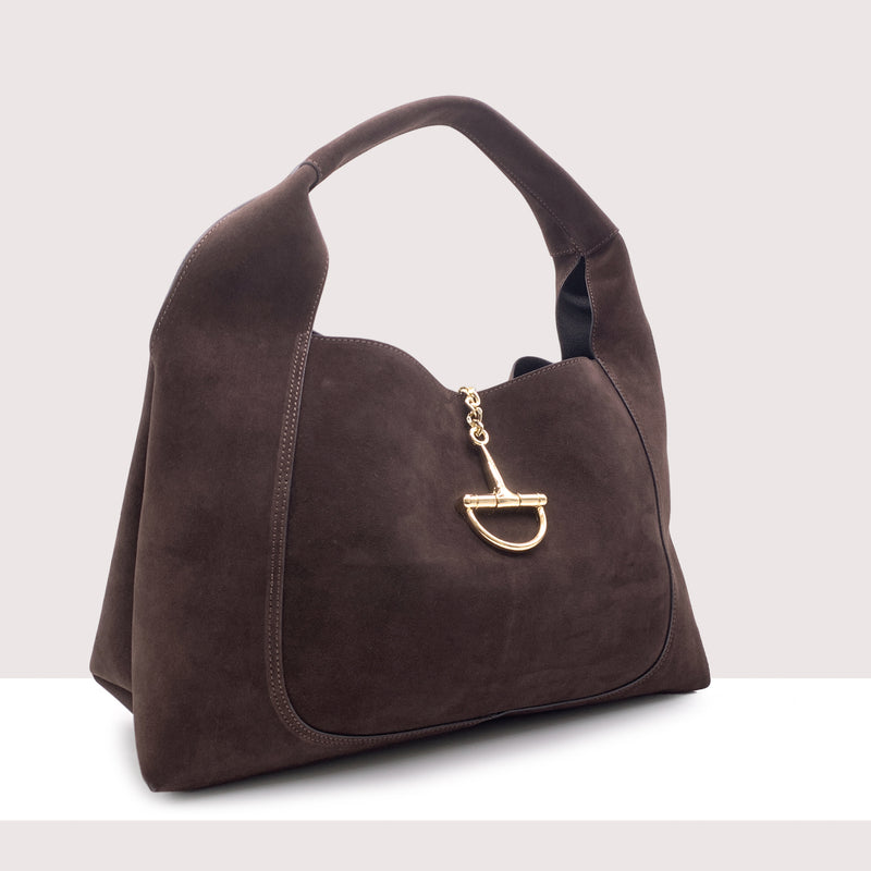 MARSIGLIA MAXI - Borsa a spalla in vero camoscio