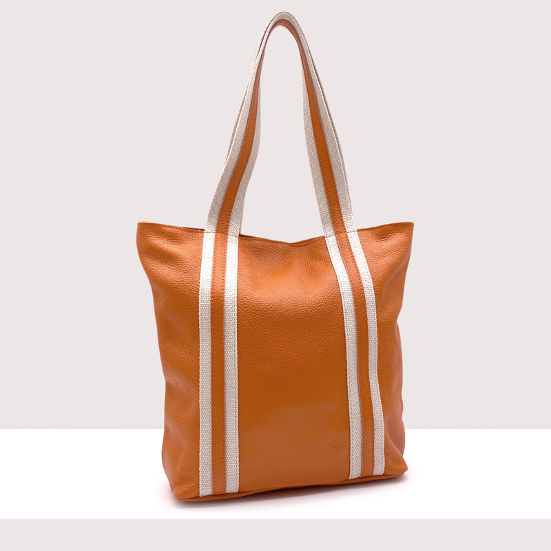 MEDELLIN - Shopping bag in vera pelle