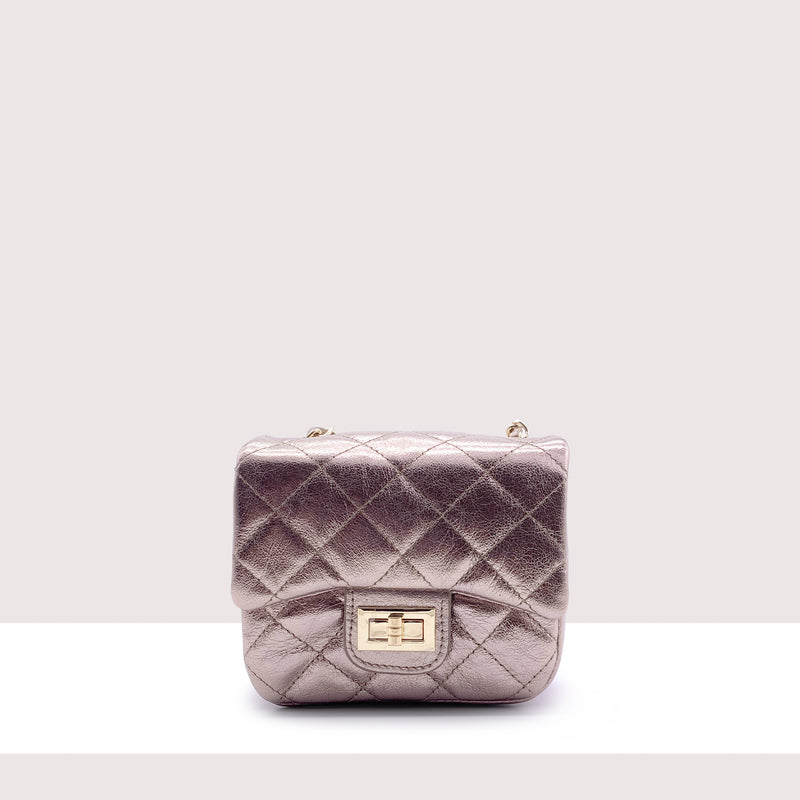 MIAMI - Mini bag in vera pelle laminata