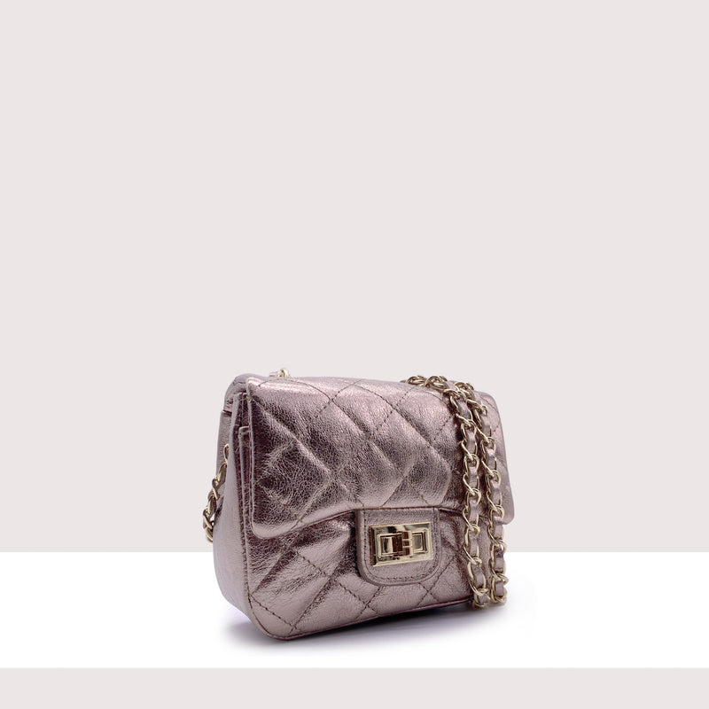 MIAMI - Mini bag in vera pelle laminata