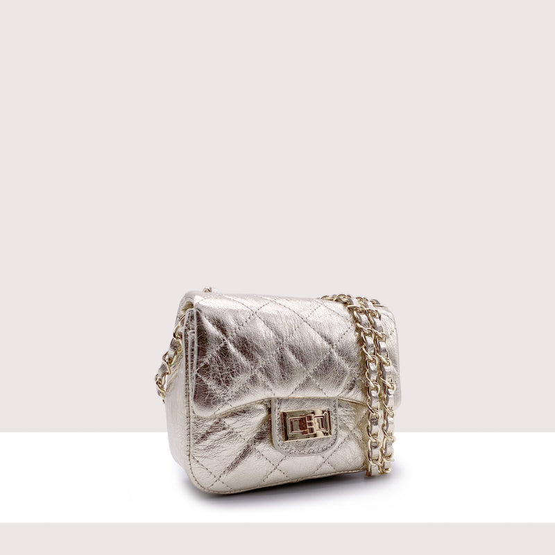 MIAMI - Mini bag in vera pelle laminata