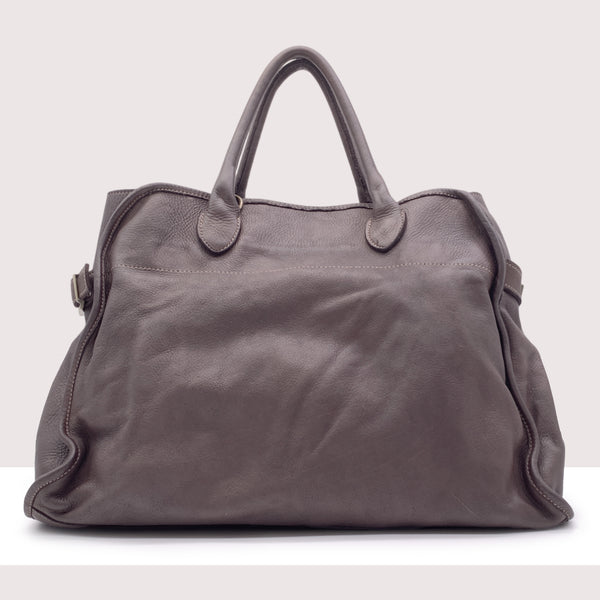 MONACO - Shopping bag in vera pelle lavorazione vintage