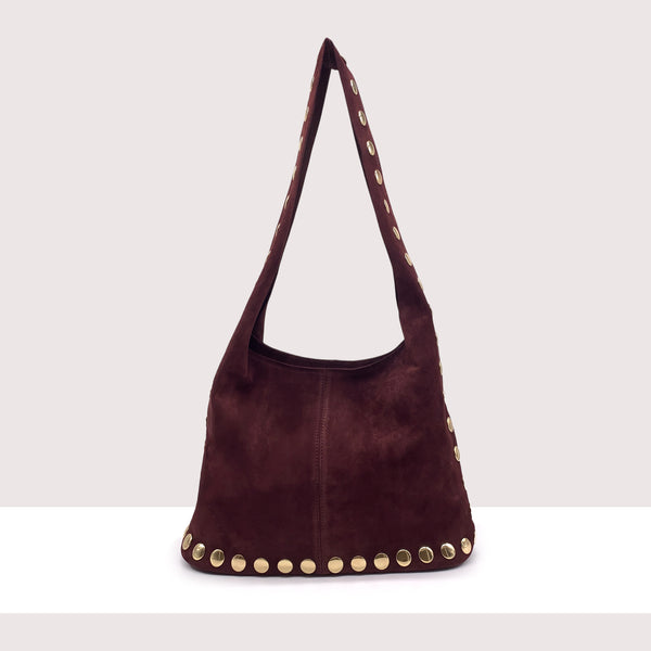 MUMBAI - Sacca in vero camoscio con borchie