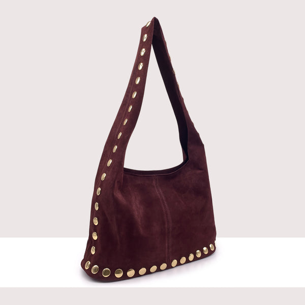 MUMBAI - Sacca in vero camoscio con borchie