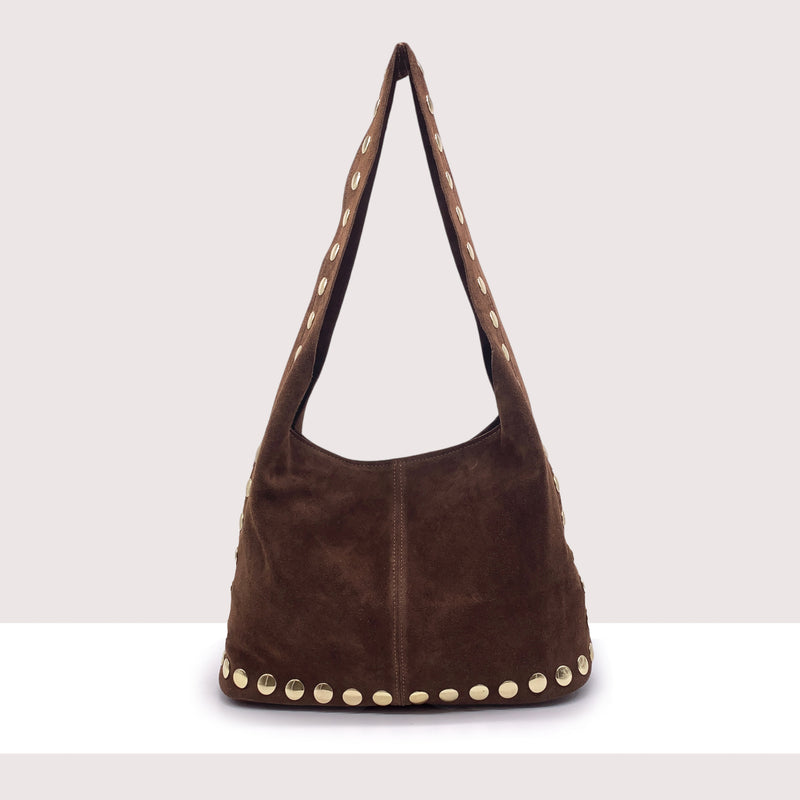 MUMBAI - Sacca in vero camoscio con borchie