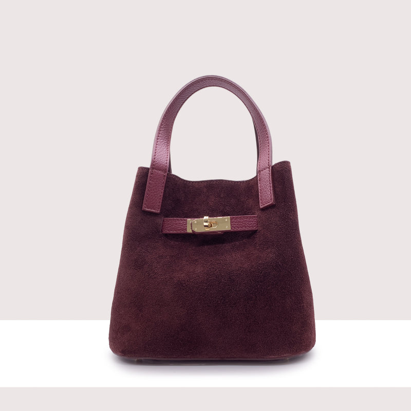 NIZZA - Secchiello in vero camoscio e pelle