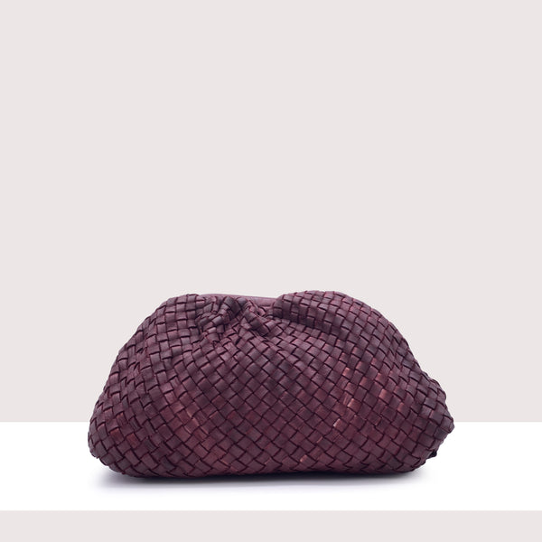 NOTTINGHAM - Clutch intrecciata in vera pelle lavorazione vintage