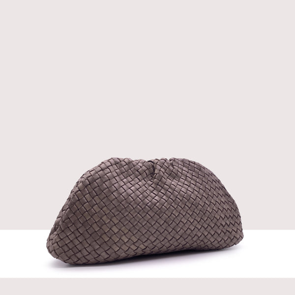NOTTINGHAM - Clutch intrecciata in vera pelle lavorazione vintage