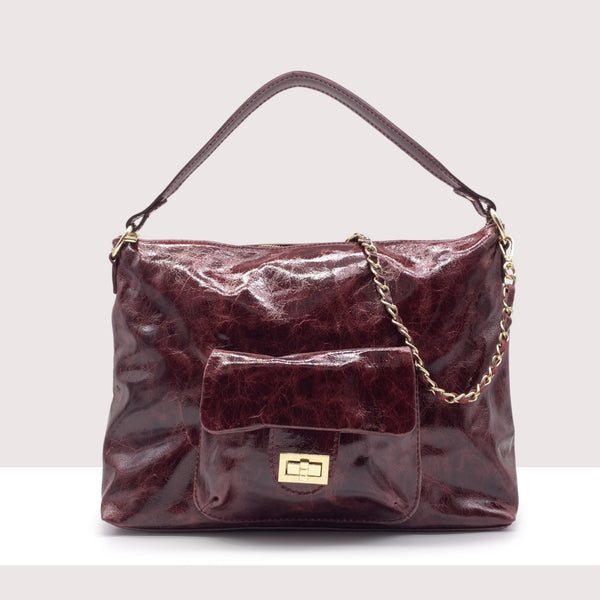 ORANGE - Borsa a spalla in vernice