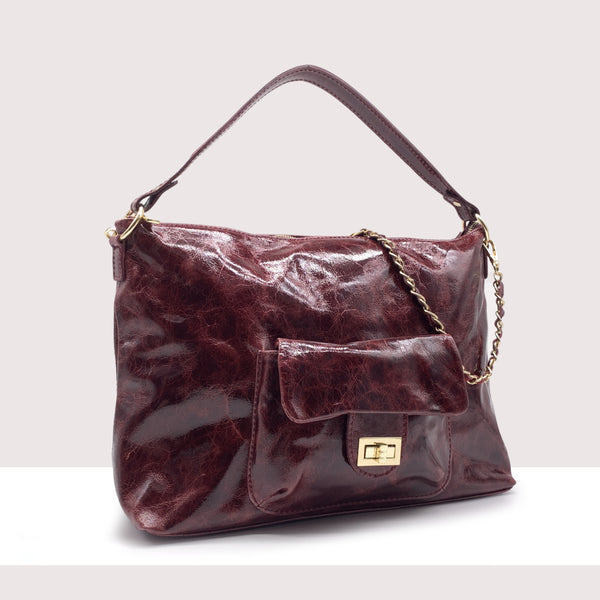 ORANGE - Borsa a spalla in vernice