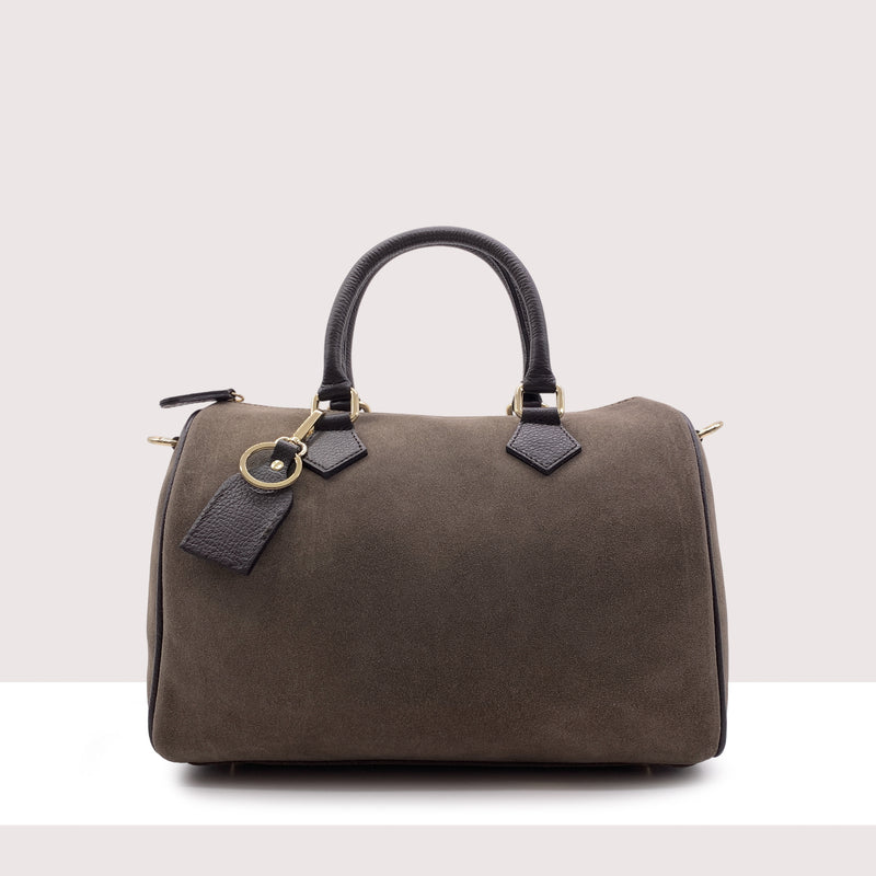 OSLO MAXI - Bauletto in vero camoscio e pelle