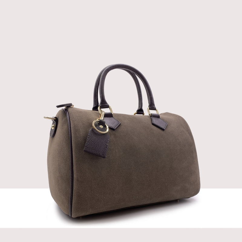 OSLO MAXI - Bauletto in vero camoscio e pelle