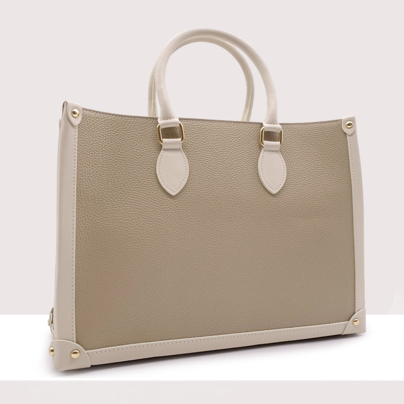 PERUGIA - Shopping bag in vera pelle