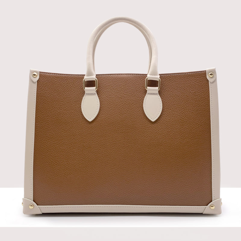PERUGIA - Shopping bag in vera pelle