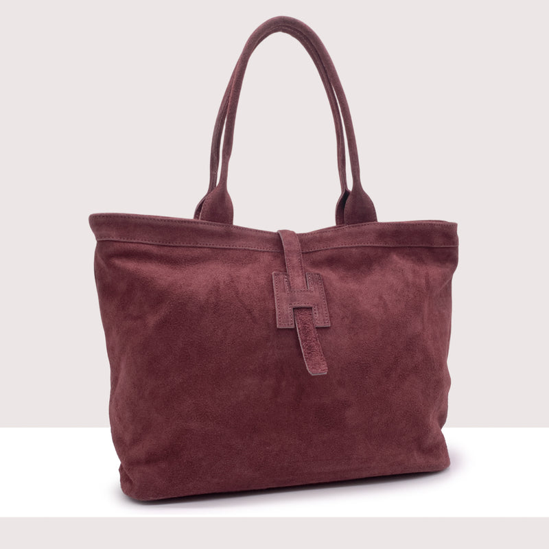 PORT LOUIS - Shopping bag in vero camoscio