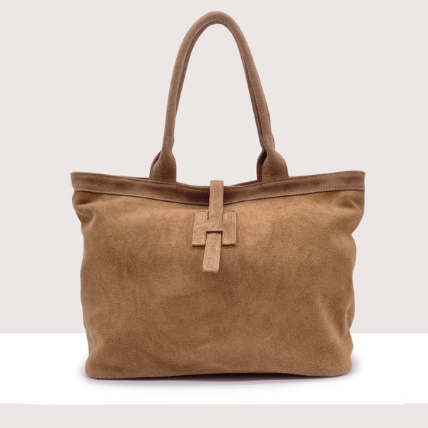 PORT LOUIS - Shopping bag in vero camoscio