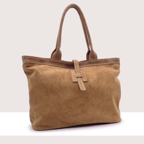 PORT LOUIS - Shopping bag in vero camoscio