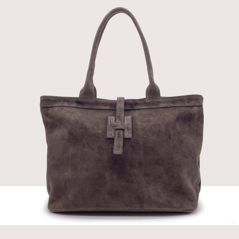 PORT LOUIS - Shopping bag in vero camoscio