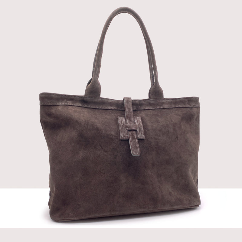 PORT LOUIS - Shopping bag in vero camoscio