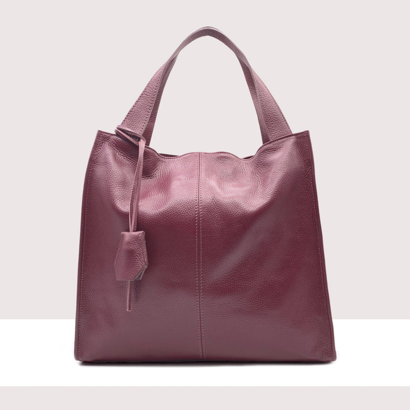 PUSAN - Shopping bag in vera pelle