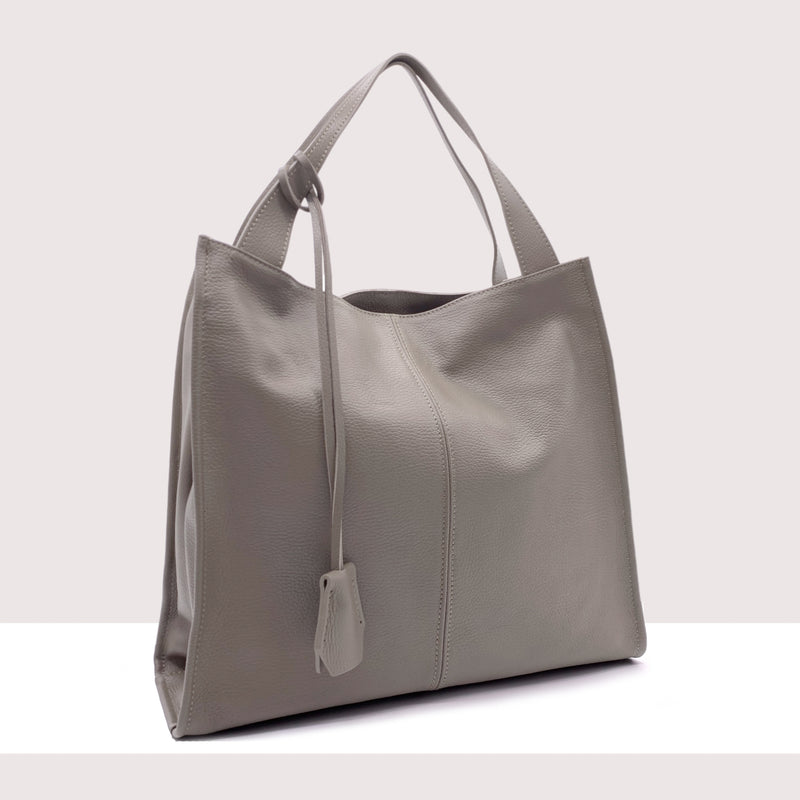 PUSAN - Shopping bag in vera pelle