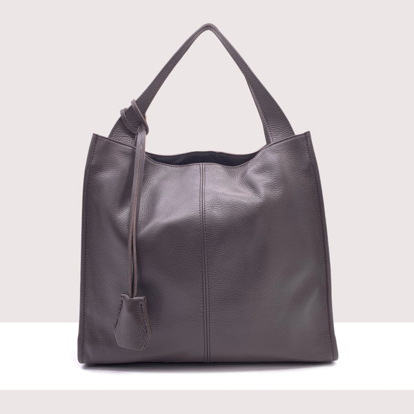 PUSAN - Shopping bag in vera pelle