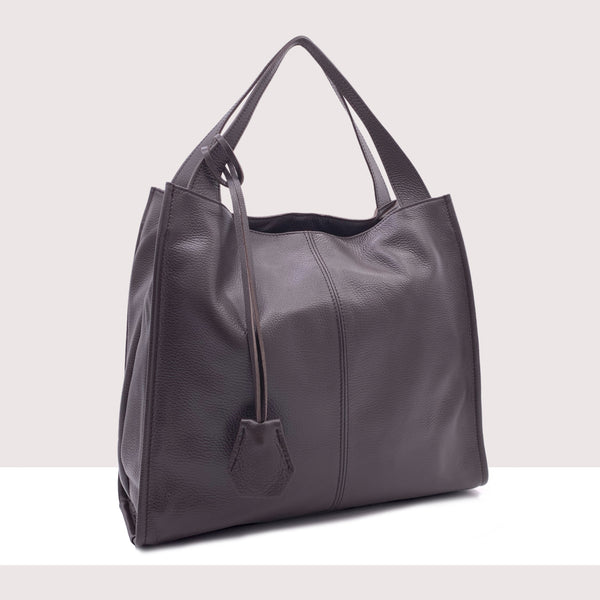 PUSAN - Shopping bag in vera pelle
