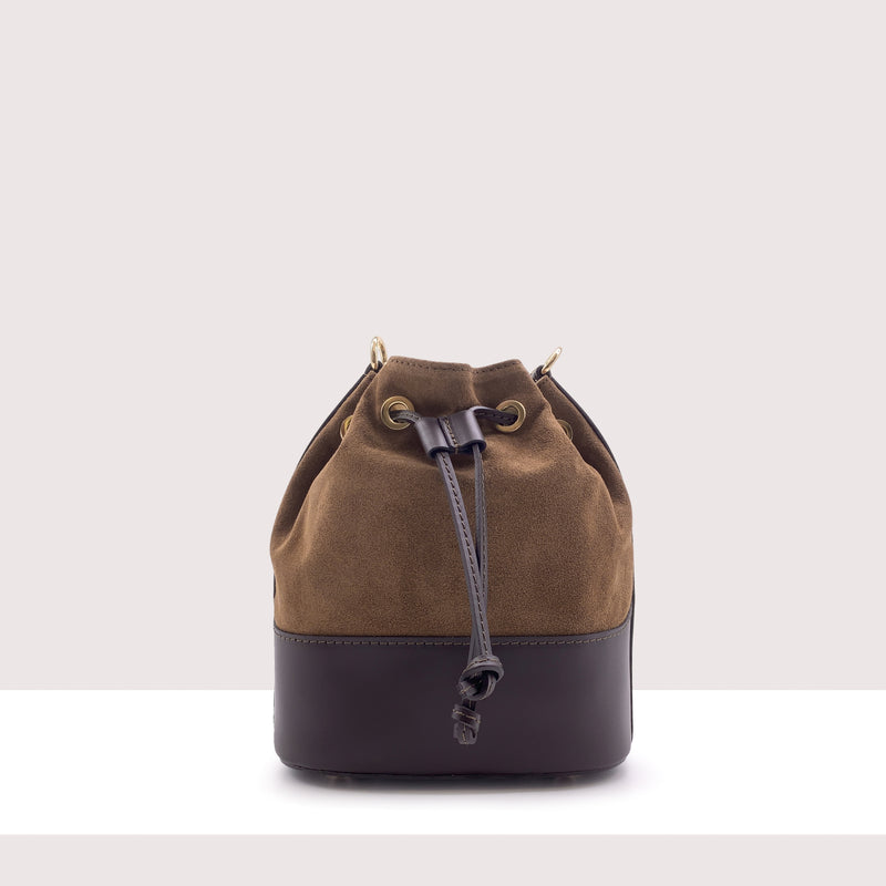 STOCCARDA - Secchiello in vero camoscio e pelle