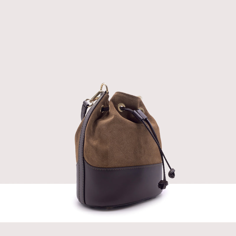 STOCCARDA - Secchiello in vero camoscio e pelle