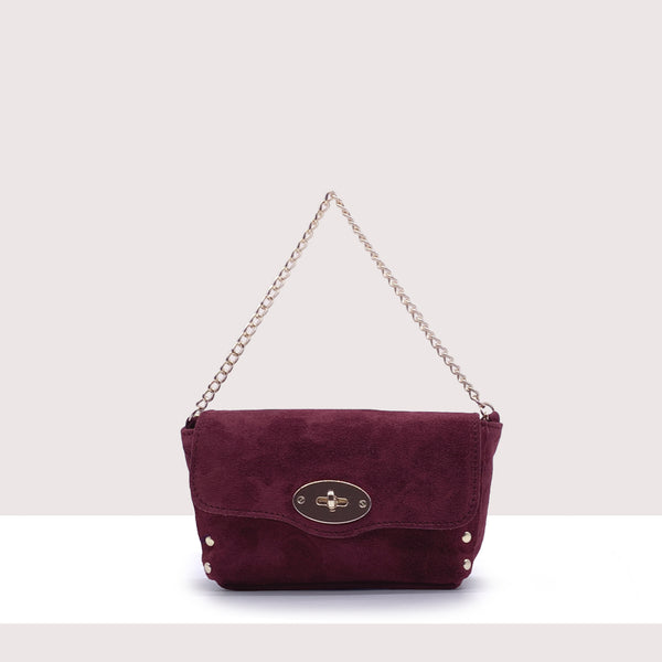 TARAWA - Mini bag in vero camoscio con borchie