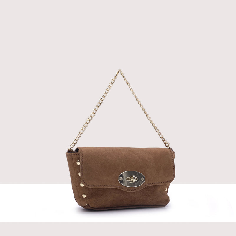 TARAWA - Mini bag in vero camoscio con borchie