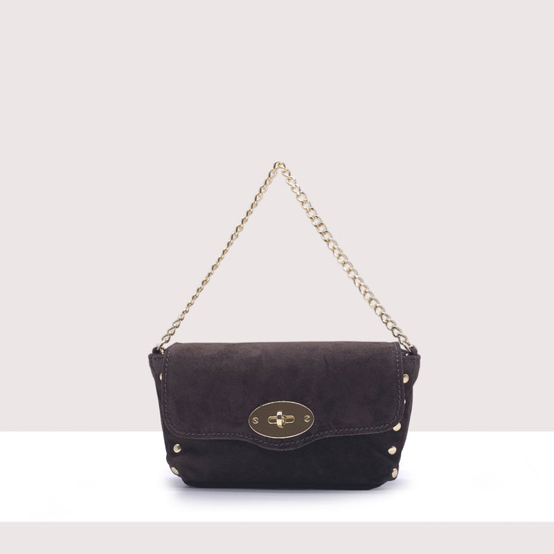 TARAWA - Mini bag in vero camoscio con borchie