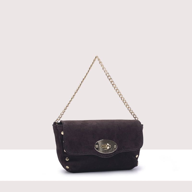 TARAWA - Mini bag in vero camoscio con borchie