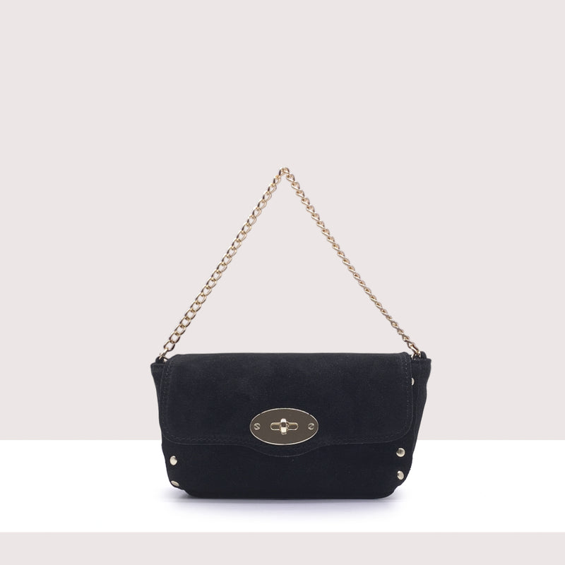 TARAWA - Mini bag in vero camoscio con borchie