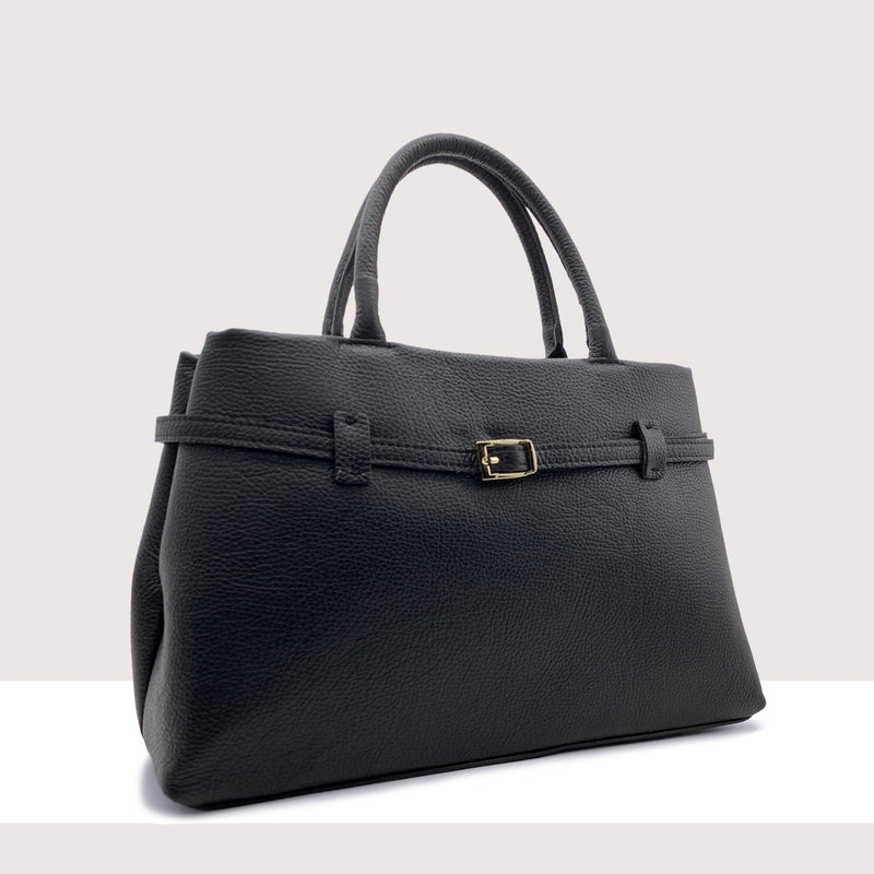 TARIFA - Borsa a mano in vera pelle con tracolla