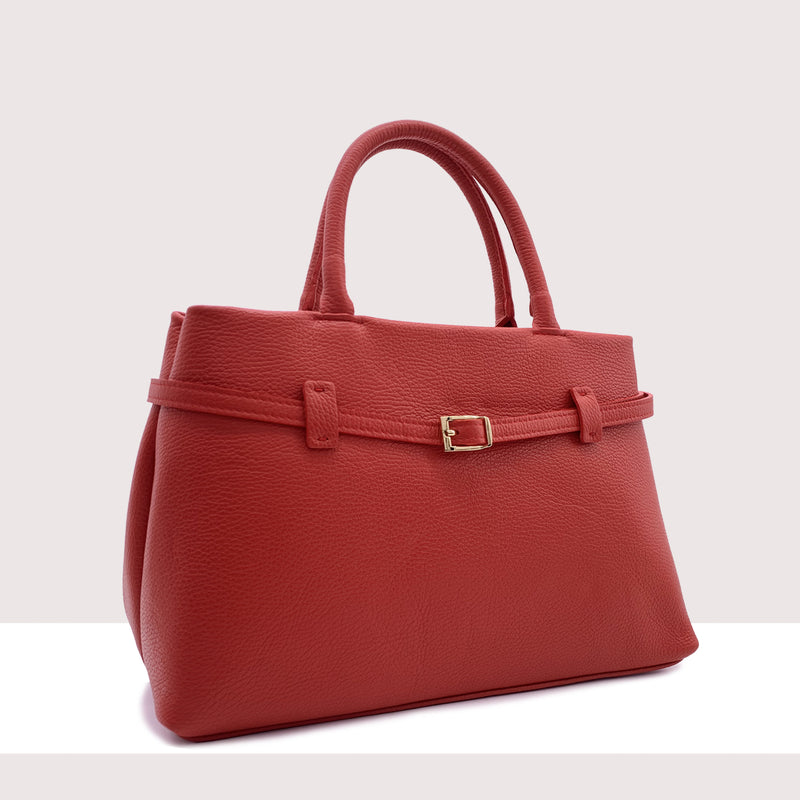 TARIFA - Borsa a mano in vera pelle con tracolla
