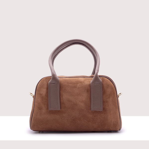 TUNISI - Shopping bag in vero camoscio e pelle