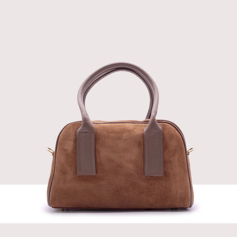 TUNISI - Shopping bag in vero camoscio e pelle