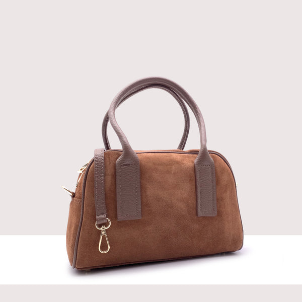 TUNISI - Shopping bag in vero camoscio e pelle