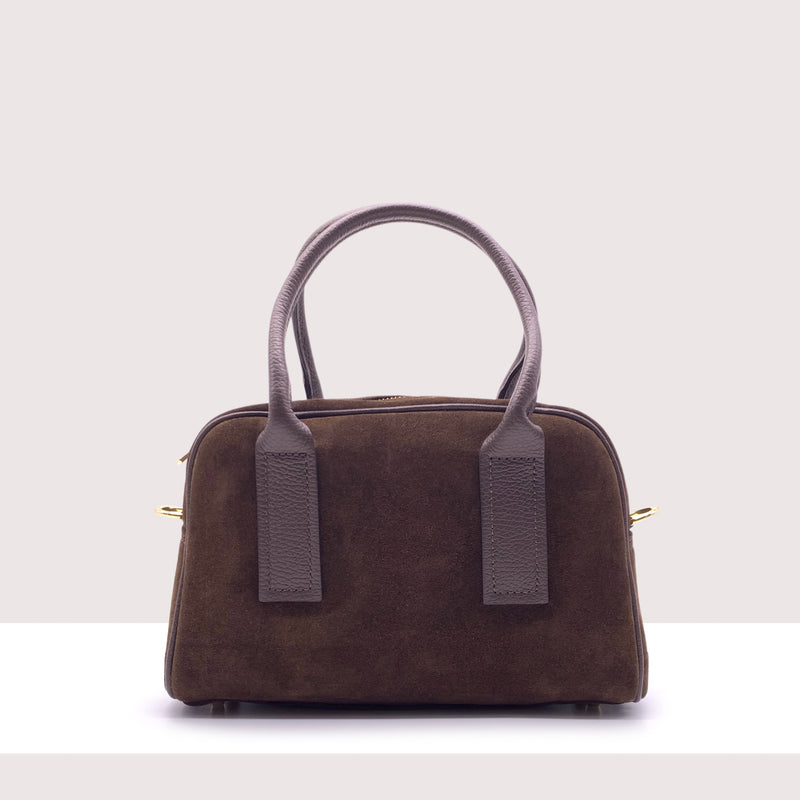 TUNISI - Shopping bag in vero camoscio e pelle