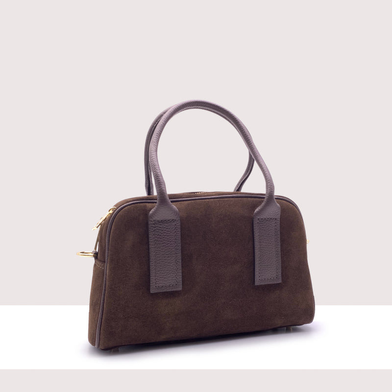 TUNISI - Shopping bag in vero camoscio e pelle