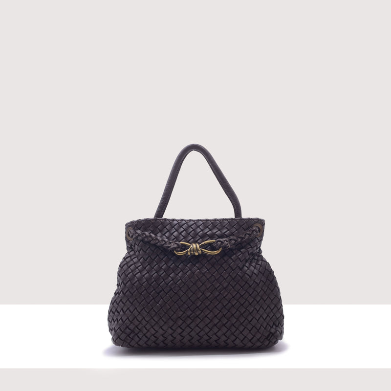 VENEZIA - Borsa intrecciata in vera pelle lavorazione vintage