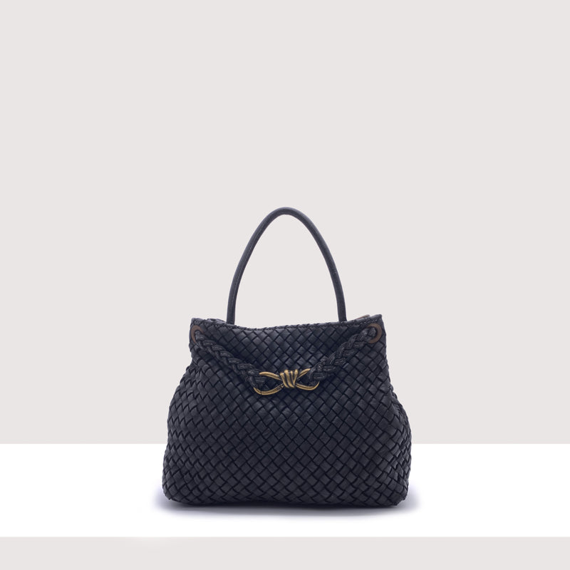 VENEZIA - Borsa intrecciata in vera pelle lavorazione vintage