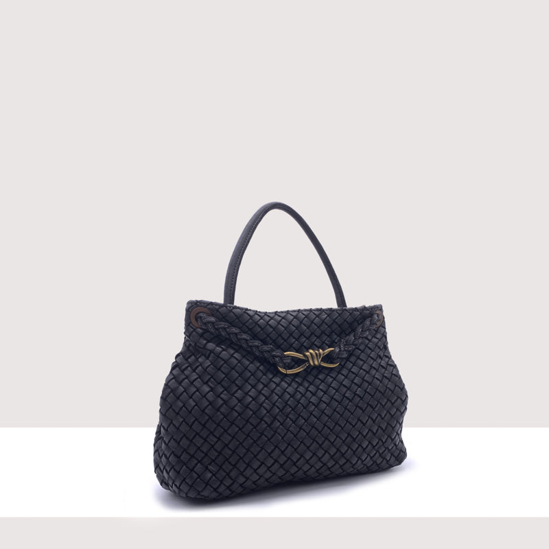 VENEZIA - Borsa intrecciata in vera pelle lavorazione vintage