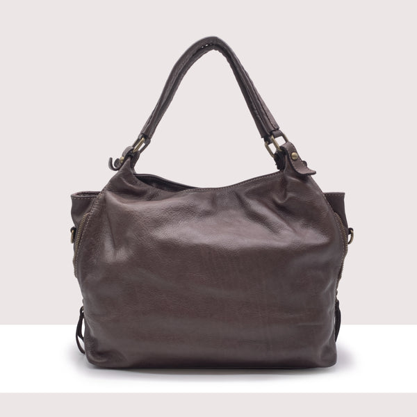 YAREN - Shopping bag in vera pelle lavorazione vintage