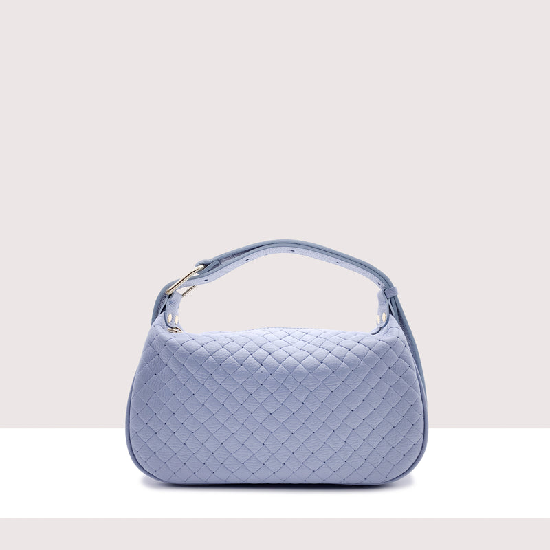 ZAGABRIA - Borsa in vera pelle intrecciata con manico regolabile