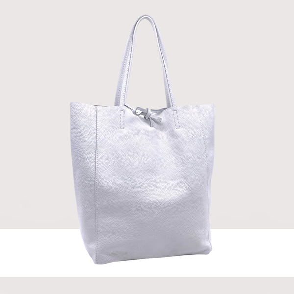 RIETI-Shopping bag a spalla in vera pelle