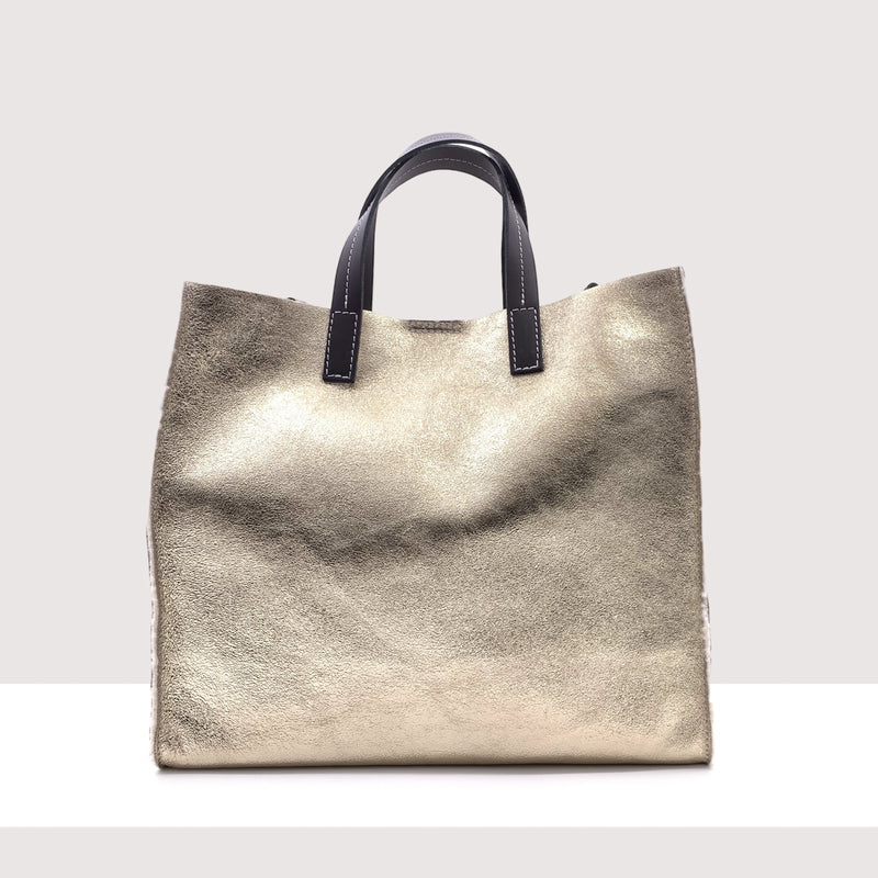 SALISBURGO-Shopping bag in vera pelle laminata